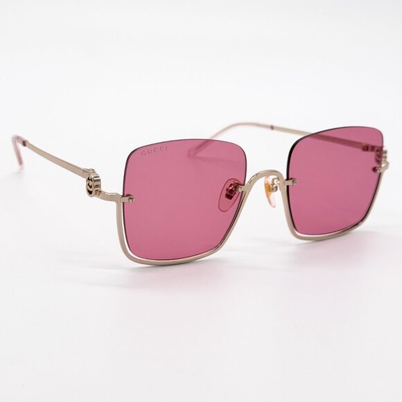 NEW GUCCI GG1279S 003 GOLD/PINK WOMEN SUNGLASSES GUCCI - Picture 6 of 13
